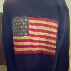 Vintage Polo Ralph Lauren American Flag Sweater!
